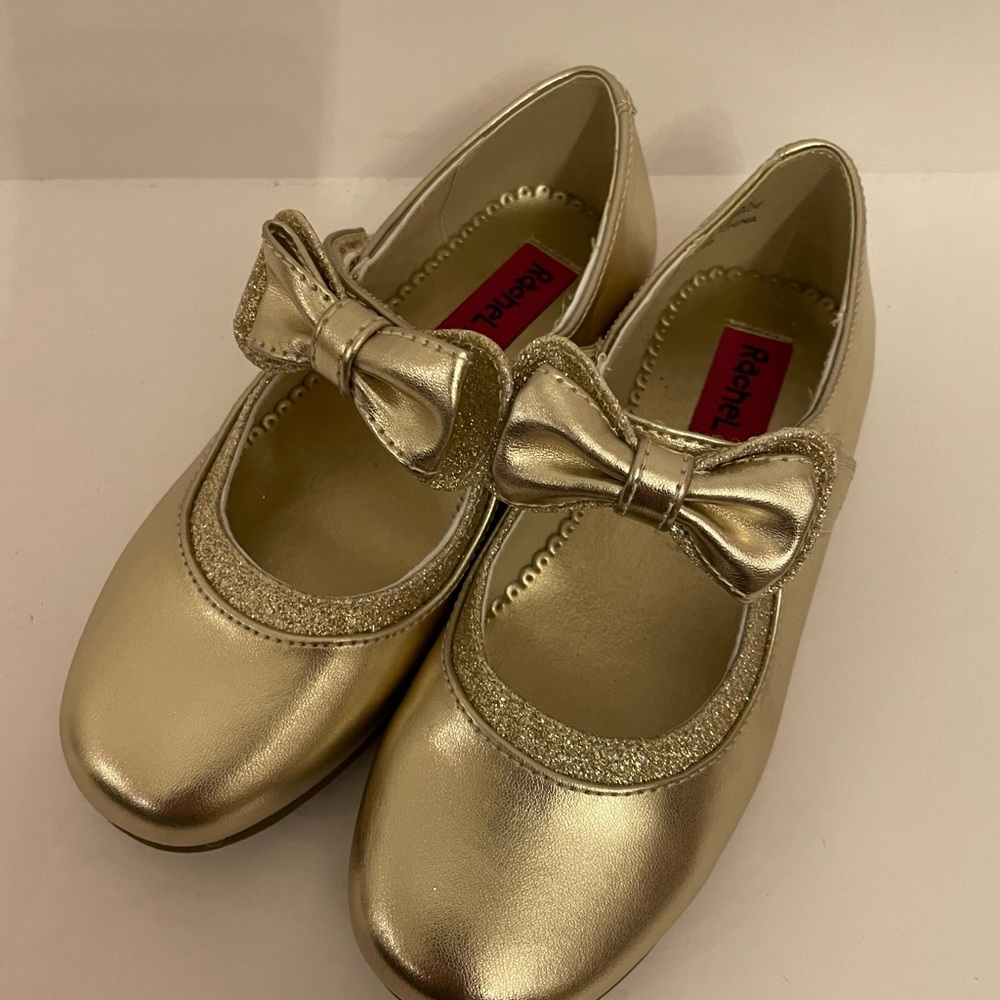 Size 12 kids gold dress shoes
